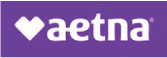 Aetna logo with white heart and purple background