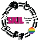 SKIL Resource Center Inc logo with various disability and diversity symbols